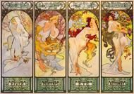 Puzzle Mucha - Four Seasons, 1900