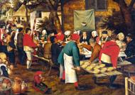 Puzzle Pieter Brueghel Młodszy - Chłopska uczta weselna
