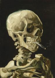 Puzzle Vincentas Van Gogas - skeleto su degančia cigarete vadovas