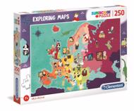Puzzle Karten erkunden Große Menschen in Europa