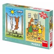 Puzzle Dog with cat 2x48