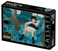 Puzzle Mary Cassatt: Mała dziewczynka w niebieskim fotelu