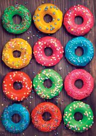 Puzzle Farverige donuts