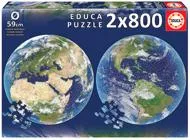 Puzzle 2x800 bolygó föld (kerek)