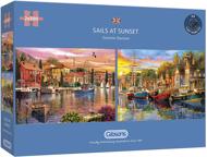 Puzzle 2x500 Sejl ved solnedgang