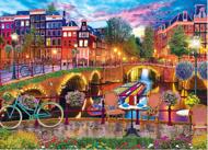 Puzzle Amszterdam fényei éjjel, Hollandia 