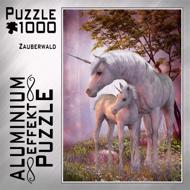Puzzle Unikornisok a varázserdőben - Alumínium hatású puzzle 