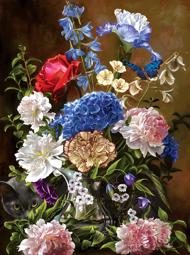 Puzzle Blumenstrauß in Blau