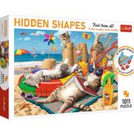 Puzzle Hidden Shapes Cats vacation