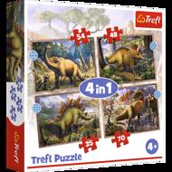 Puzzle 4in1 Interesting dinosaurs
