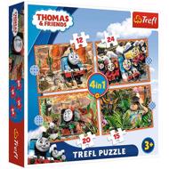 Puzzle 4v1 Mašinka Tomáš: Voyage autour du monde