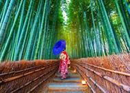Puzzle Азиатка в бамбуковом лесу