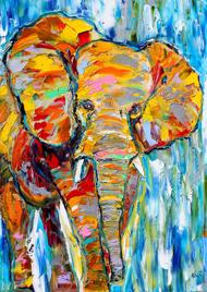Puzzle Kleurrijke olifant