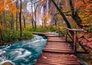 Puzzle Flusso forestale a Plitvice, Croazia