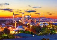 Puzzle Hagia Sophia pri západe slnka, Istanbul, Turecko