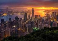 Puzzle Hong Kong pri východe slnka