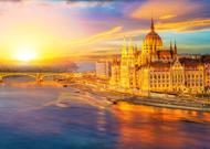 Puzzle Maďarský parlament při západu slunce, Budapešť