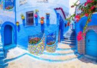 Puzzle Turchese Street a Chefchaouen, in Marocco