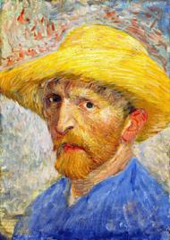 Puzzle Винсент Ван Гог: Автопортрет със сламена шапка