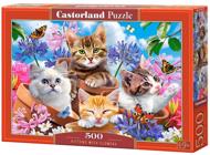 Puzzle Pisici cu flori 500 image 2