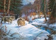 Puzzle Vlci v zimě