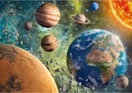 Puzzle Planeta tierra en el espacio de la galaxia