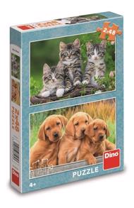 Puzzle Hunde og katte 2x48 image 2
