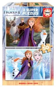 Puzzle 2x50 Frozen, tierra de hielo
