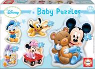 Puzzle 4v1 miminko Disney Mickey a Minnie