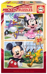 Puzzle 2x25 Mickey og venner