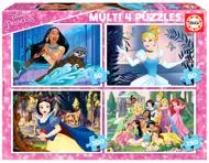 Puzzle 4 пазла с принцессами Диснея