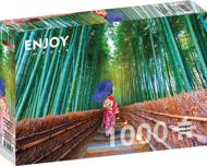 Puzzle Ázsiai nő a bambusz erdőben image 2