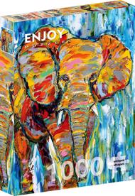 Puzzle Elefant colorat image 2