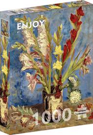 Puzzle Vincent Van Gogh: vază cu gladiole și asteri chinezești image 2