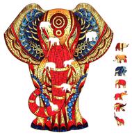 Puzzle Elefante in legno colorato image 2