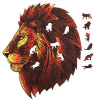 Puzzle Houten gekleurde leeuw image 2