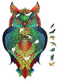 Puzzle Wooden colored Owl image 2