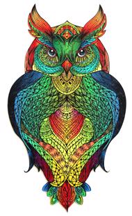 Puzzle Wooden colored Owl