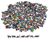 Puzzle Hölzerner farbiger Wolf image 3