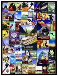 Puzzle Kanadyjska kolej pacyficzna - plakat w stylu vintage