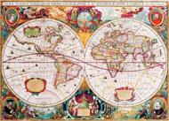 Puzzle Stara mapa świata ZŁOTA łamigłówka