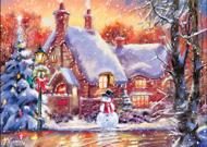 Puzzle Snowman Cottage 500
