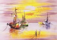 Puzzle Sunset and Boats 1500