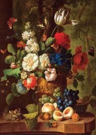 Puzzle Flori și fructe Natura moartă