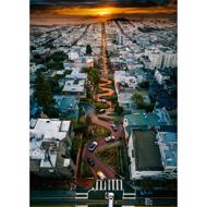 Puzzle San Francisco felülnézetből napnyugtakor, Kalifornia 