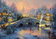 Puzzle Thomas Kinkade: Winterdorp