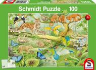 Puzzle Animale din junglă 100