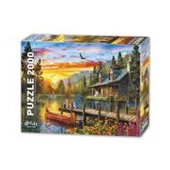 Puzzle Sunset On The Mountain Lake