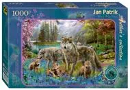 Puzzle Jan Krasny: Wiosenna rodzina wilków