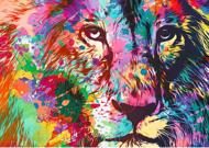 Puzzle Kleurrijke leeuw